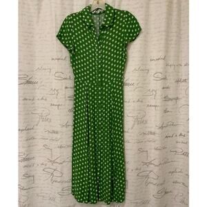 Reformation Green Floral Button-Up Midi Dress - Size 2